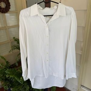 LOFT Classic White Button Down Shirt